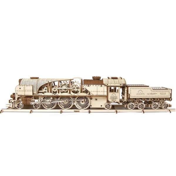 Locomotive V-Express Ugears – Puzzle 3d en bois + 2