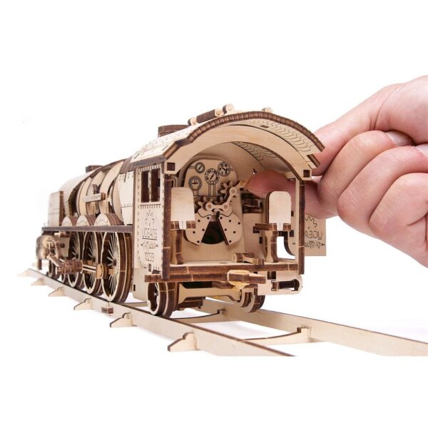 Locomotive V-Express Ugears – Puzzle 3d en bois + 3