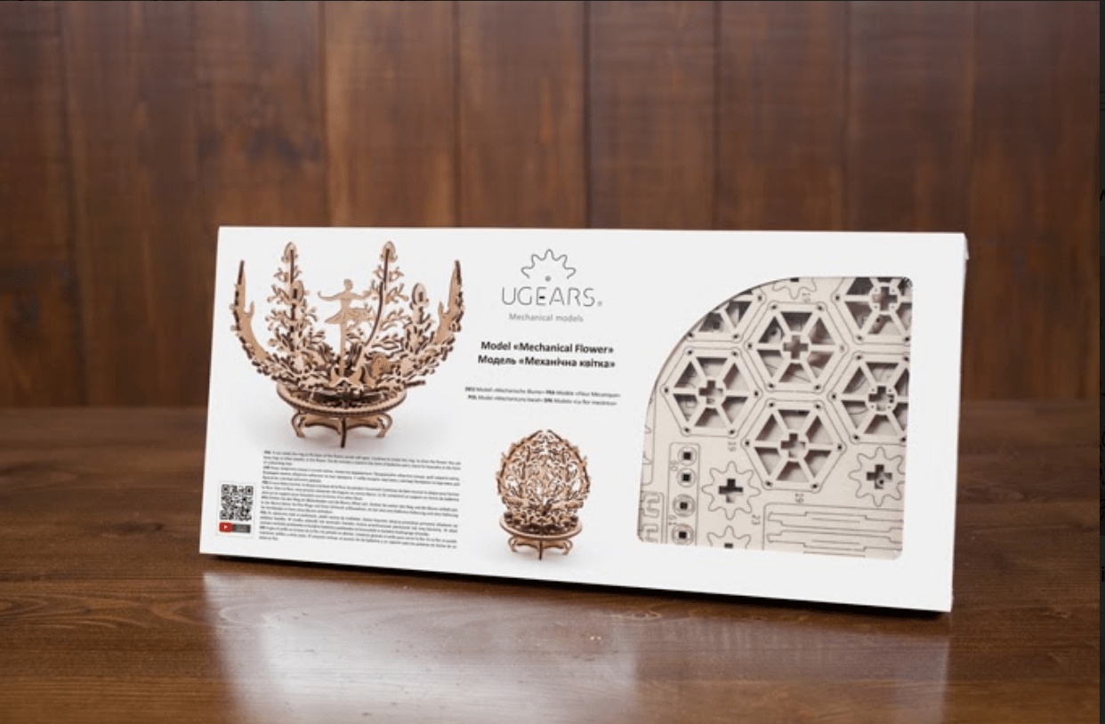 Fleur Lila-Ugears-puzzle 3d mécanique en bois-1 Fleur Lila-Ugears-puzzle 3d mécanique en bois-1