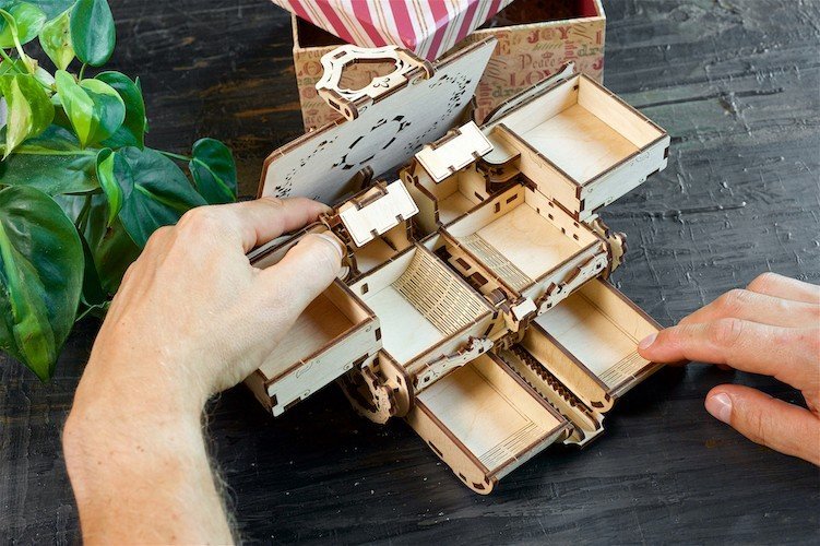 Puzzle 3D stéréoscopique en bois pour adultes, kit de modèle mécanique,  assemblage difficile, boîte à bijoux antique, jouets de puzzle, 402,  bricolage - AliExpress