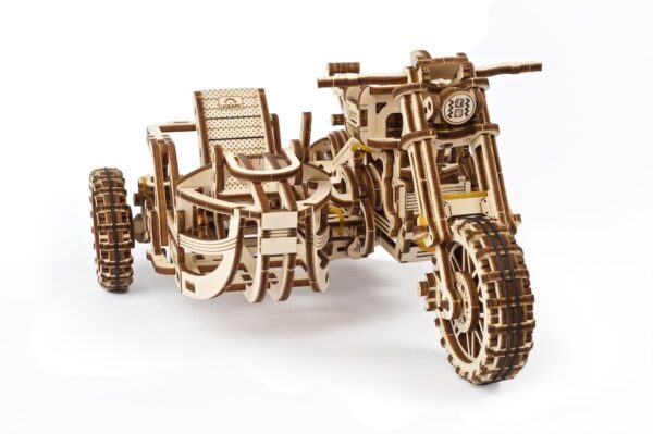 Moto Scrambler UGR-10 avec Side-Car Ugears – Puzzle 3d en bois