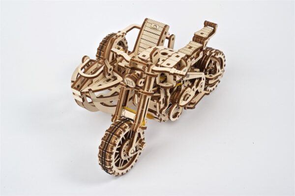 Moto Scrambler UGR-10 avec Side-Car Ugears – Puzzle 3d en bois + 5