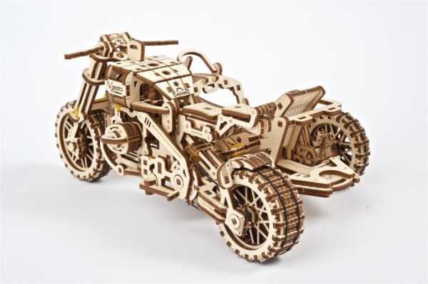 Moto Scrambler UGR-10 avec Side-Car Ugears – Puzzle 3d en bois + 12