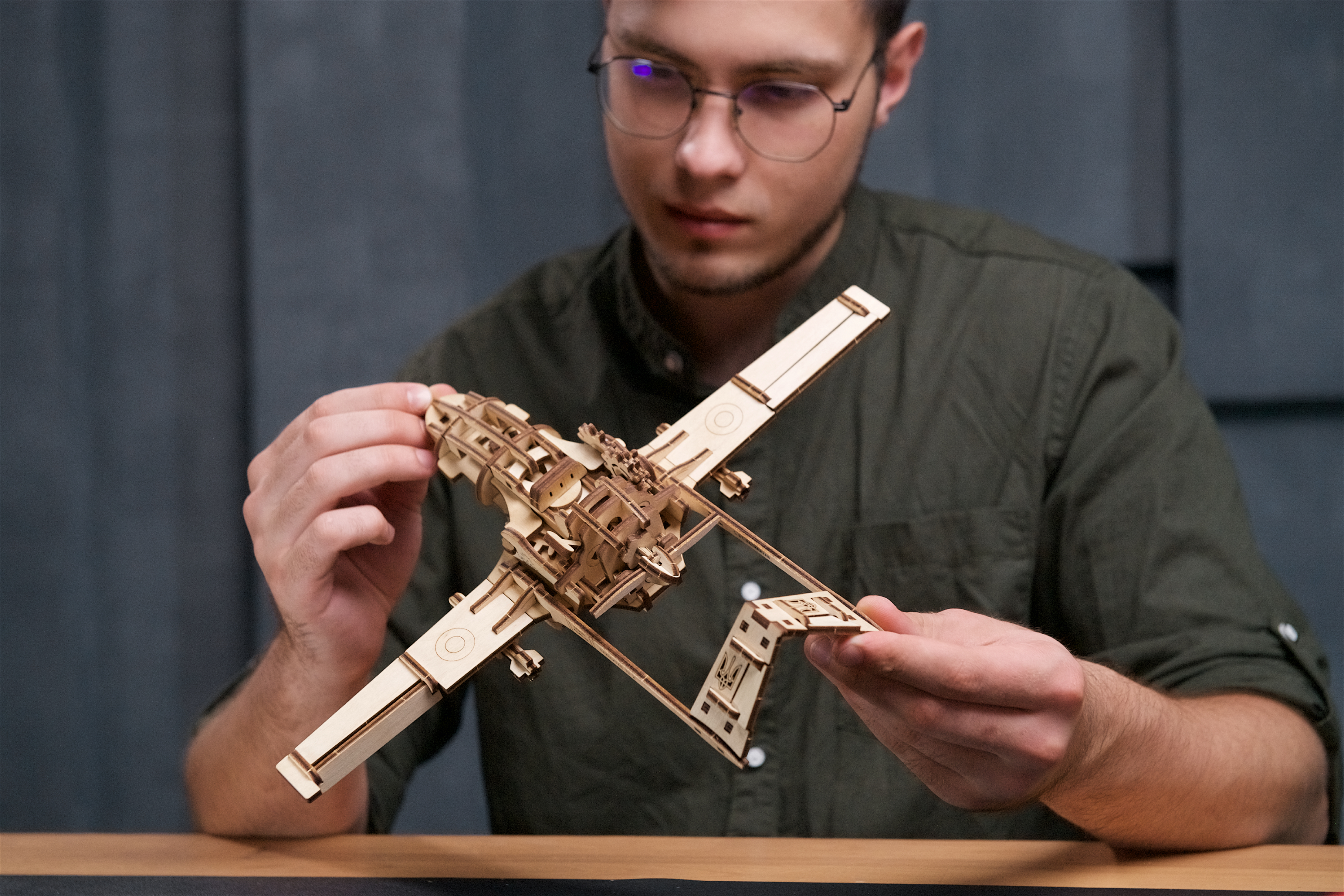 Drone de Combat Bayraktar TB2 – Puzzle 3D en bois + 3