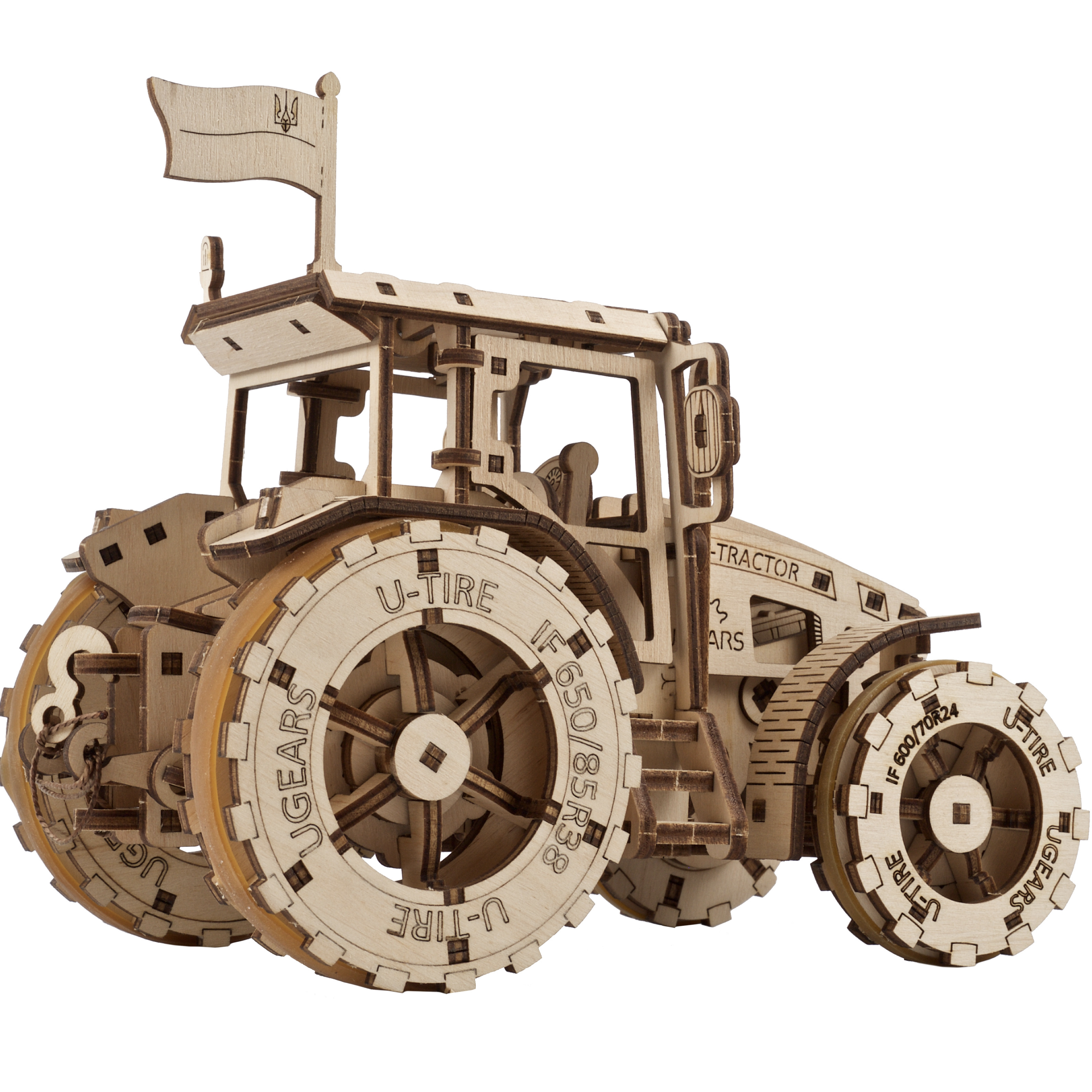 Le tracteur gagne- Puzzle 3D en bois + 7