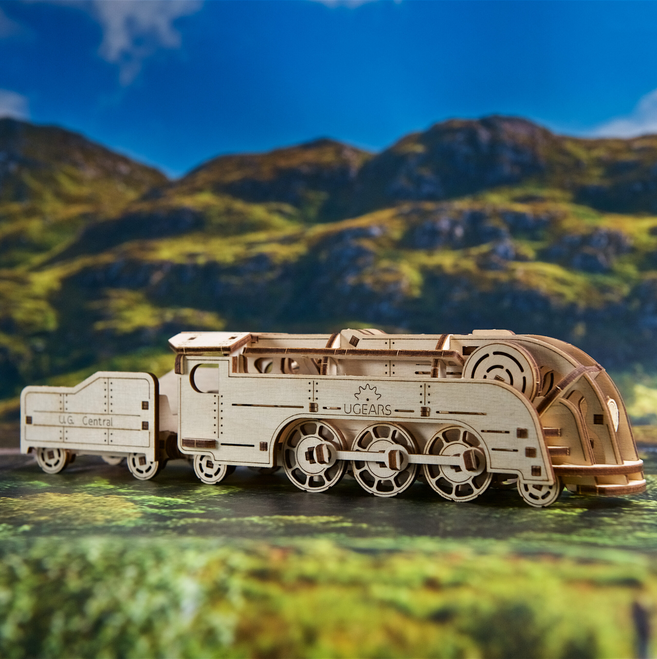 Maquette en Bois 3D Mécanique à Construire, Puzzle Train