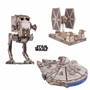 Pack Star Wars™ – Faucon Millenium™  + Chasseur TIE™ + AT-ST Walker™ – Puzzle 3D en bois
